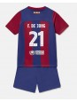 Otroški Nogometna dresi replika Barcelona Frenkie de Jong #21 Domači 2023-24 Kratek rokav (+ hlače)